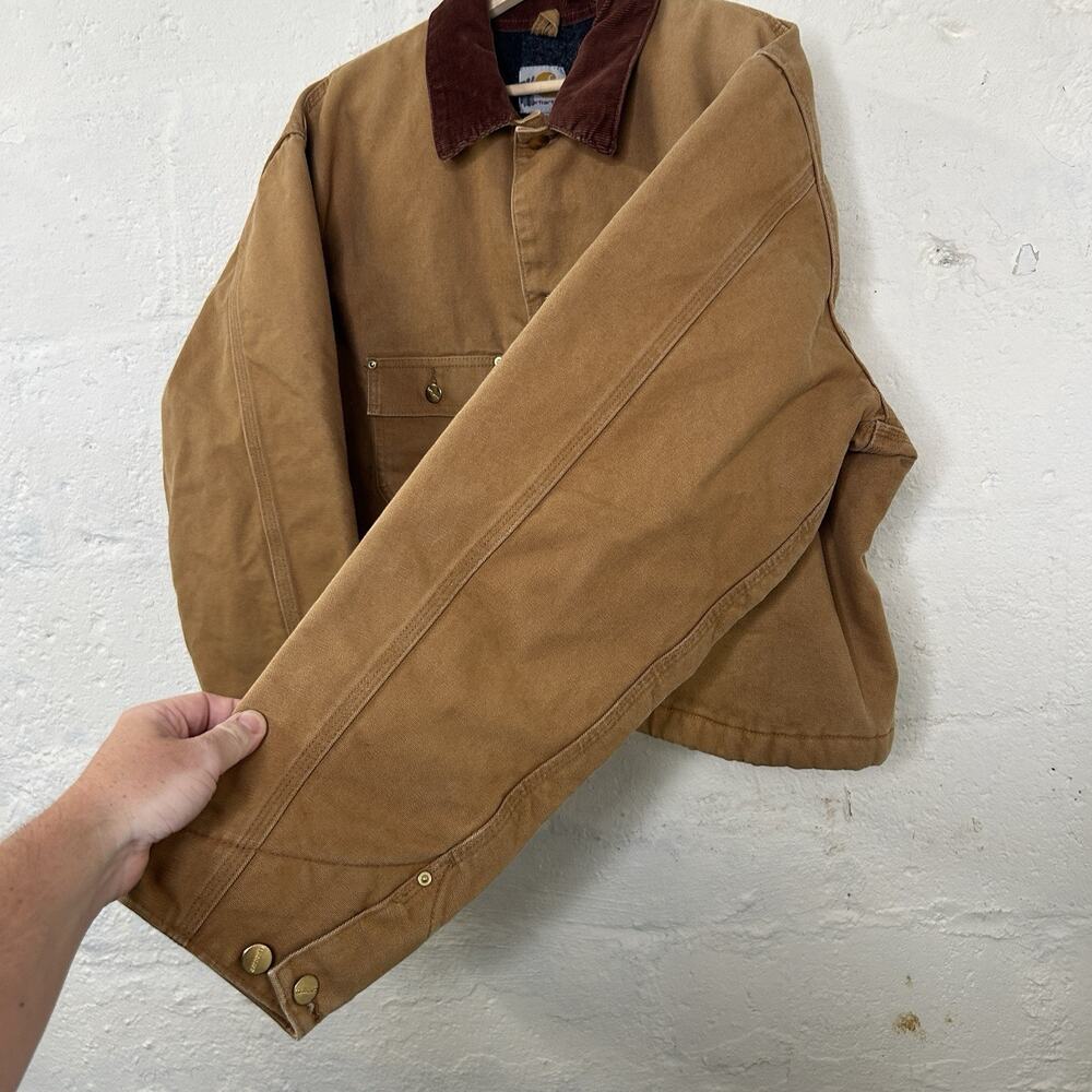 Y2K Cropped Carhartt Blanket-Lined Chore Coat “Brown” C001 - Picture 4 of 13